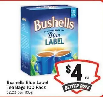 IGA Bushells Blue Label Tea Bags offer
