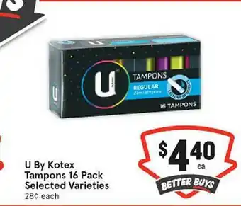 IGA U By Kotex Tampons offer