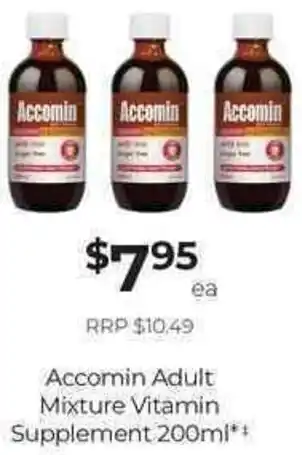 Accomin Adult Mixture Vitamin Supplement 200ml