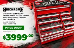 Sydney Tools Sidchrome 382pce Metric & AF 13 Drawer Wide Body Roller Cabinet Tool Chest Kit offer