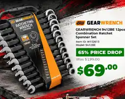 Sydney Tools GEARWRENCH 9412BE 12pce Combination Ratchet Spanner Set offer