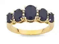 Bevilles Jewellery 9ct Yellow Gold Diamond Set Sapphire Ring - Q offer