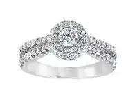 Bevilles Jewellery Double Halo Ring with 0.95ct of Diamonds in 14ct White Gold offer