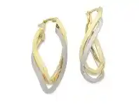 Bevilles Jewellery 9ct Two Tone Silver Infused Twist Hoop Earrings offer