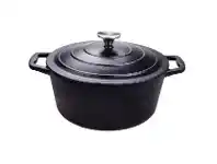 BIG W Masterclass Cast Iron Round Casserole Dish 26cm - Black offer