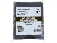 Officeworks Tailored Packaging All Purpose Bin Liners 240L 25 Pack Black offer