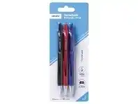 Officeworks J.Burrows Retractable Ballpoint Pens Assorted 3 Pack offer