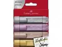 Officeworks Faber-Castell Textliner Metallic Highlighters Assorted 4 Pack offer
