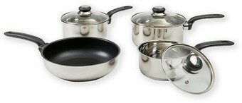 BIG W Wiltshire Classic Stainless Steel 4-Piece Cookware Set offer
