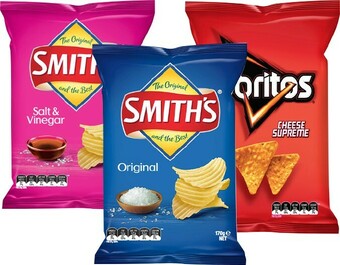 BIG W Smith's or Doritos Chip Varieties 170g offer