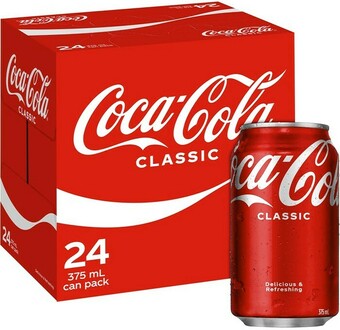 BIG W Coca-Cola Drink Cans 375ml 24 Pack offer