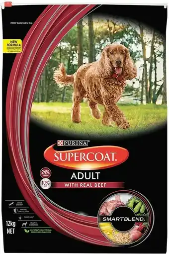 BIG W Supercoat Smart Blend Dry Adult Dog Food 12kg - Beef offer