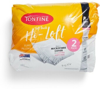 BIG W Tontine 2-Pack Hi-Loft Euro Pillows offer