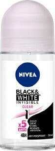 BIG W Nivea Invisible Black & White Anti-Perspirant Roll-On 50mL offer