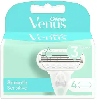 BIG W Gillette Venus Smooth Sensitive Women's Razor Blade Refills 4 Pack offer