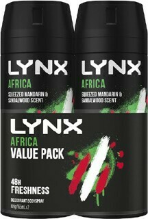 BIG W LYNX Deodorant Bodyspray Twin Pack 165mL - Africa offer