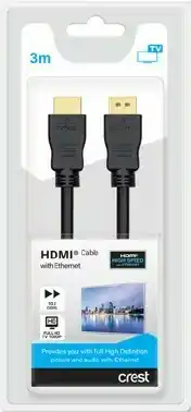 BIG W Crest High Speed HDMI Cable - 3-Metre offer
