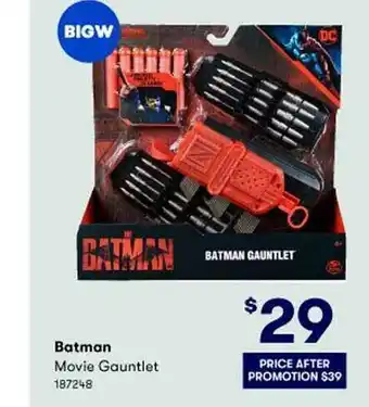 BIG W Batman Movie Gauntlet offer