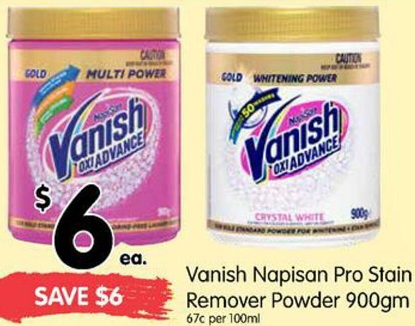 Vanish Napisan Pro Stain Remover Powder 900g offer at Spar