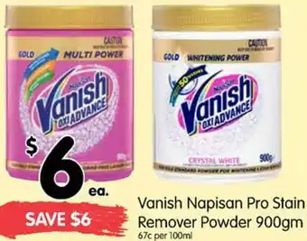 Spar Vanish Napisan Pro Stain Remover Powder 900g offer