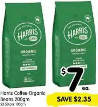 Spar Harris Coffee Organic Beans 200g offer
