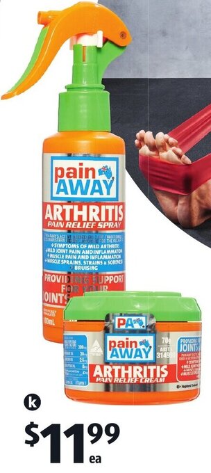 ALDI Pain Away Assorted Creams 70g Or Spray 100ml offer