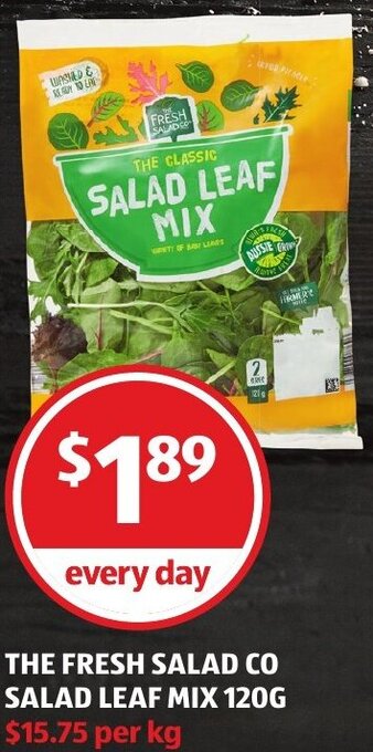ALDI The Fresh Salad Co Salad Leaf Mix 120g offer
