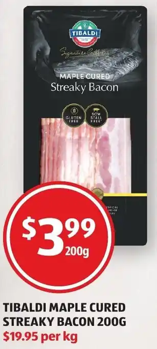 Tibaldi Maple Cured Streak Bacon 200g