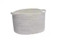 LivingStyles Aquanova Rena Cotton Storage Basket, Medium, Ivory offer