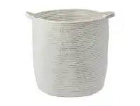 LivingStyles Aquanova Rena Cotton Storage Basket, Large, Ivory offer