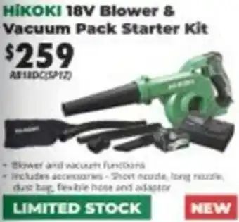 United Tools Hikoki 18V Blower & Vacuum Pack Starter Kit offer