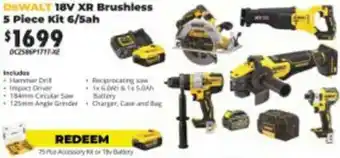 Dewalt 18V XR Brushless 5 Piece Kit 6/5Ah