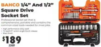 United Tools Bahco 1/4" And 1/2" Square Drive Socket Set offer
