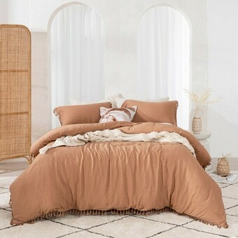 Pillow Talk Talia Cinnamon Quilt Cover Set by Essentials offer