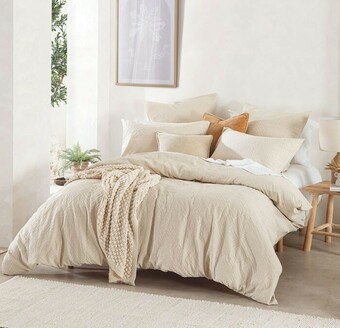 Pillow Talk Celine Stone Quilt Cover Set by Habitat offer