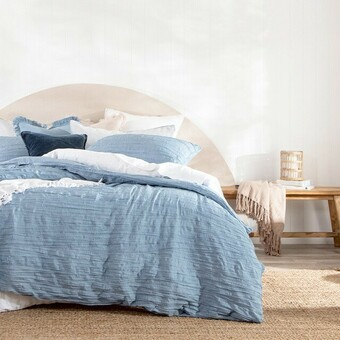 Reese Denim Blue Quilt Cover Set by Essentials