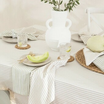 Pillow Talk Catania Stripe Natural Table Linen by Habitat offer