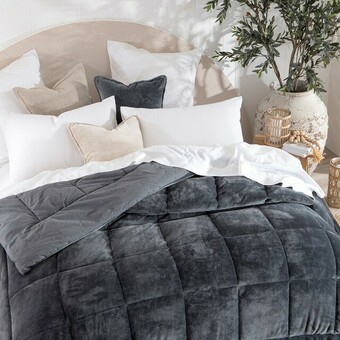 Pillow Talk Cosy Cube Charcoal Quilt by Cosy Cube offer