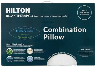 Pillow Talk Relax Therapy Combination Memory Foam & Latex Pillow by Hilton offer