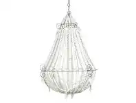 LivingStyles Louisa Large Wood Beaded Chandelier - White offer