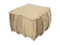 LivingStyles Kitson Stone Washed Cotton Square Bean Bag Ottoman, Mustard offer