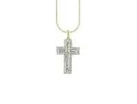 Bevilles Jewellery 9ct Yellow Gold 0.53ct Diamond Cross Pendant offer