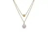 Bevilles Jewellery Yellow Stainless Steel Crystal Ball Double Necklace offer