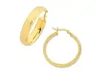 Bevilles Jewellery 9ct Yellow Gold Silver Filled Fancy Hoop Earrings-6mm offer