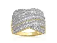 Bevilles Jewellery Dress Ring with 1.25ct of Diamonds in 9ct Yellow Gold - Q offer