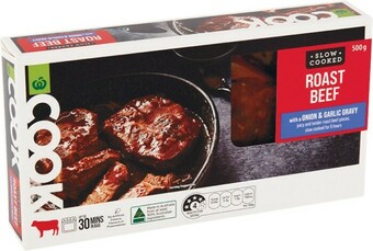 Woolworths Woolworths COOK Slow Cooked Beef with Onion & Gravy 500g offer