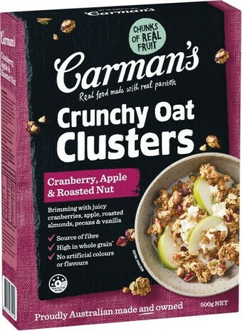Woolworths Carman’s Clusters 500g or Granola 450g offer