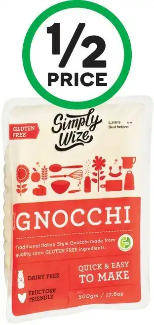 Woolworths Simply Wize Gluten Free Gnocchi 500g – From the Health Food Aisle offer