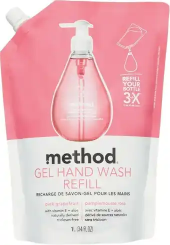 Woolworths Method Gel Hand Wash Refill Pink Grapefruit 1 Litre offer