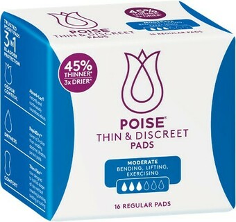 Woolworths Poise Thin & Discreet Pads Pk 12-16 offer